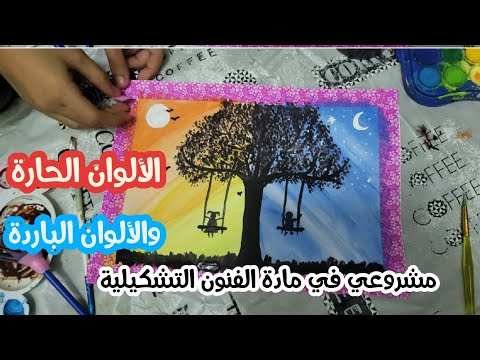 الألوان الحارة والألوان الباردة في مادة الفنون التشكيلية الصف الخامس