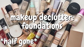 My BIGGEST foundation declutter yet! Almost *half* gone 👋🏻