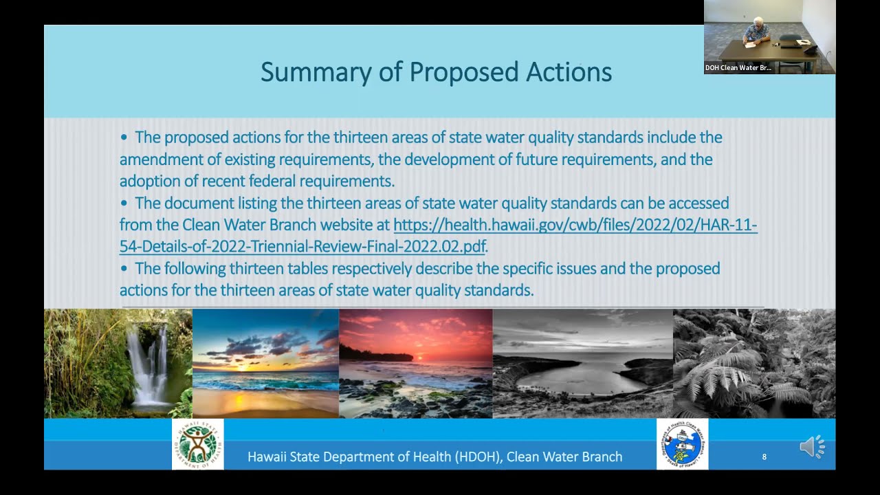 March 30, 2022 Clean Water Branch Water Quality Standards Triennial