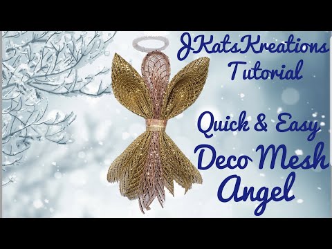 Quick and Easy Deco Mesh Angel Ornament Tutorial by JKatsKreations