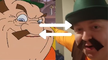 Morshu and real life Morshu but their voices are switched