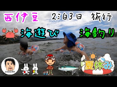 旅行 海遊び 海釣り 2泊3日 西伊豆 土肥海水浴場 小土肥海水浴場 内浦漁港 美味いもん食ったよ Youtube