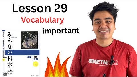 Minna no Nihongo Lesson 29 Vocabulary | Japanese - Nepali