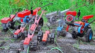 Lima Traktor Sawah Menuju Persawahan Langsung Membajak & Traktor Sawah pada Terguling