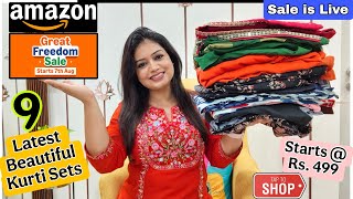 😃 Amazon Huge 9 Partywear Kurta Sets, Kurtis & Summer Kurti Haul Starts @ Rs. 499|❤️ Amazon Haul screenshot 5