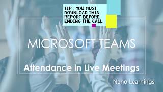 Download attendance report in Live Meetings|Microsoft Teams for Education|Remote Learning|Office365