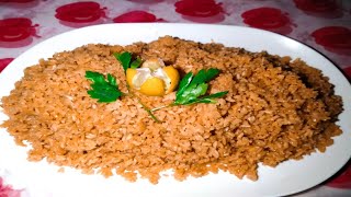 رز صياديه بالبصل سر اللون البني زي المطاعم بإضافة مكونين هيخلوا طعموا و لونو مميز