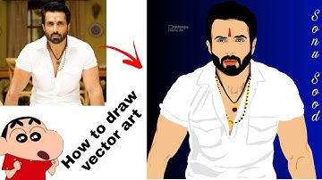 How to draw vector art | sonu sood vector art | #sonusood #sonusoodvectorart