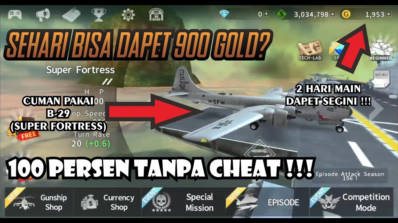 DAPET 900 GOLD SEHARI DOANG BAHKAN BISA LEBIH !? GINI CARANYA!!! || GUNSHIP BATTLE INDONESIA