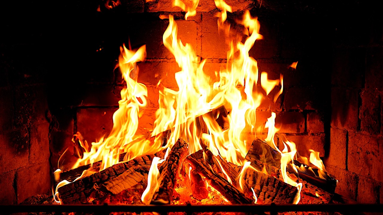 Cozy Fireplace 4K (12 HOURS). Fireplace with Crackling Fire Sounds. Fireplace Ambience