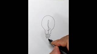 Learn how to draw with line art-Draw a light bulb with one line