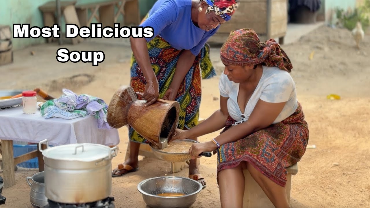 How to make MELON SEEDS SOUP in Rural Ghana West Africa || African Village Life