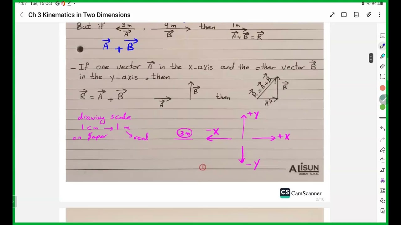 Physics - Chapter 3 - Kinematics in Two Dimensions ( Vectors ) - Mutah