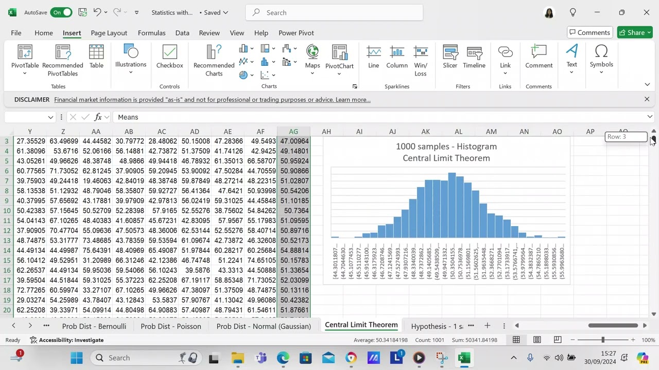 Prove the Central Limit Theorem in Excel - YouTube