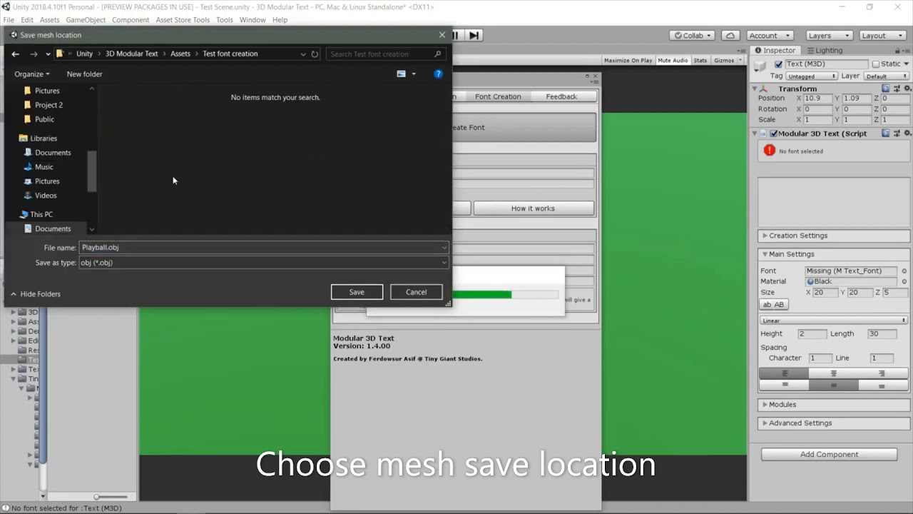 Modular 3D Text - How to create 3D fonts in Unity - YouTube
