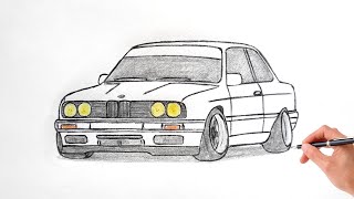 Como Desenhar e Colorir um Carro: Aula para Iniciantes (BMW E30) 