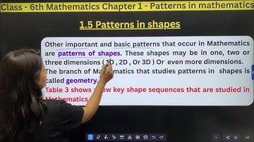 Chapter - 1 Patterns in mathematics ( Ganita Prakash ) | Class 6th | Maths #class6th #ganitaprakash