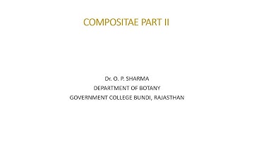 B Sc II year Botany Paper II Taxo.Title- Compositae Part II By: Dr O P Sharma Dept of Botany GCBundi
