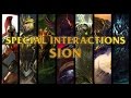 Sion Special Interactions Towards Jarvan, Galio, Swain, Urgot, Pantheon, Karthus And Several Items