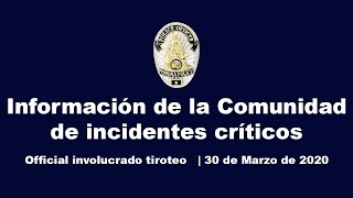 Información de la Comunidad de incidentes críticos (OIS 2020-01)