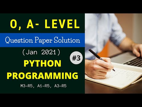 NIELIT Question Paper Solution | Python Programming | IT O, A Level  | JAN 2021 | Part-3