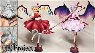 【東方Project】スカーレット姉妹のフィギュアを作ってみた【粘土】How to make a figure of Scarlet Sisters.【Touhou Project】