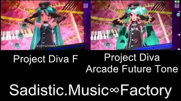 Project Diva Sadistic.Music∞Factory PV Comparison PS3 Arcade Future Tone