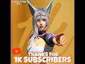 Thank you for 1k subscribers 😃💯🎉 #nainalive #1ksubscribers #freefire #freefireshorts