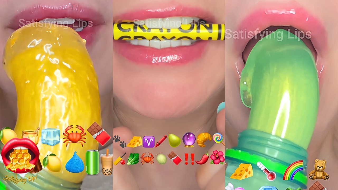 ASMR Satisfying Eating Emoji Food Challenge Mukbang Compilation - YouTube