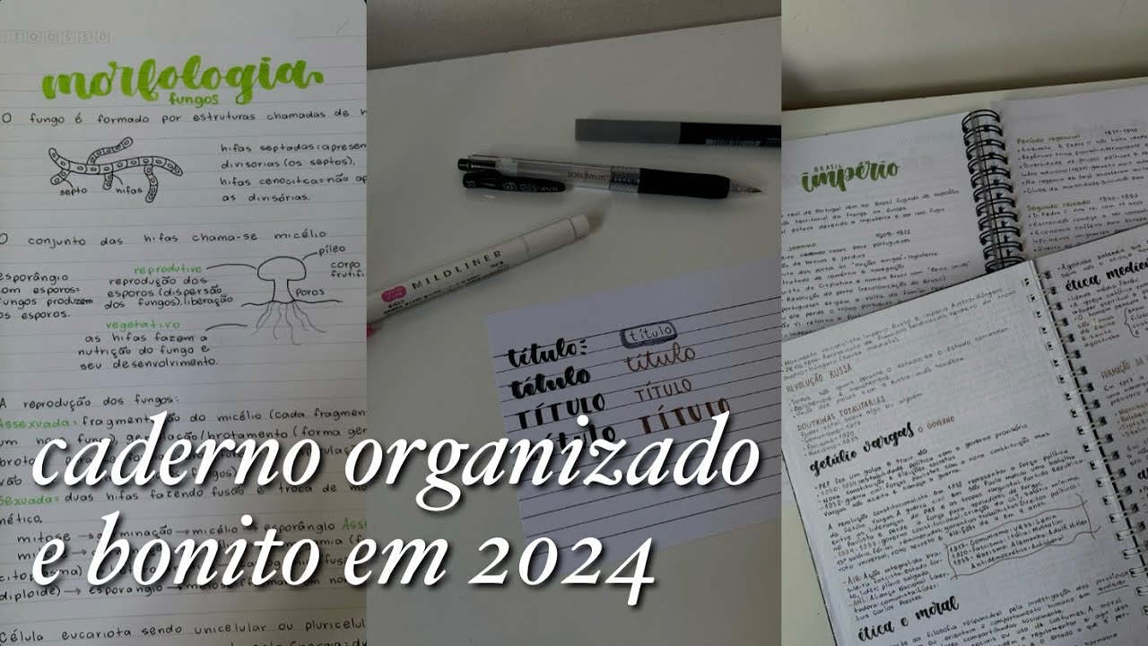 CADERNO BONITO E ORGANIZADO 2024 | Tenha um glow up no caderno com dicas