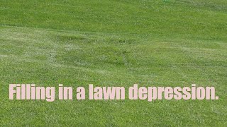 Leveling a lawn depression.