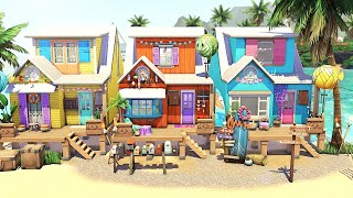 Colorful Beach Houses 🌈🌞🌊 | The Sims 4 - Speed Build (NO CC)