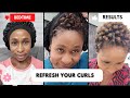 I do this to Refresh Curls on TWA 4c kinky hair Morning Routine