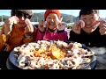 솥뚜껑에 돼지고기 특수부위 볼살과 김치까지 먹방!~ (Pork cheek meat & Kimchi) 요리&먹방!! - Mukbang eating show