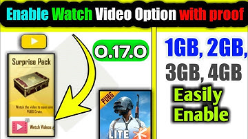 How to enable Watch Video Option in pubg mobile lite After New Update 0.17.0
