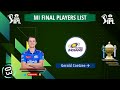 IPL 2024 Mumbai Indians Full Squad | MI Team Final Players List IPL 2024 | MI Team 2024 Mp3 Song