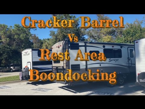 Comparing Boondocking Locations Including Cracker Barrel, Rest Area, Gas Station. Detour Flat Tire.