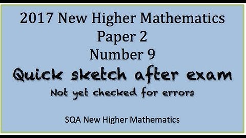 2017 SQA New Higher Mathematics Paper 2: No. 9