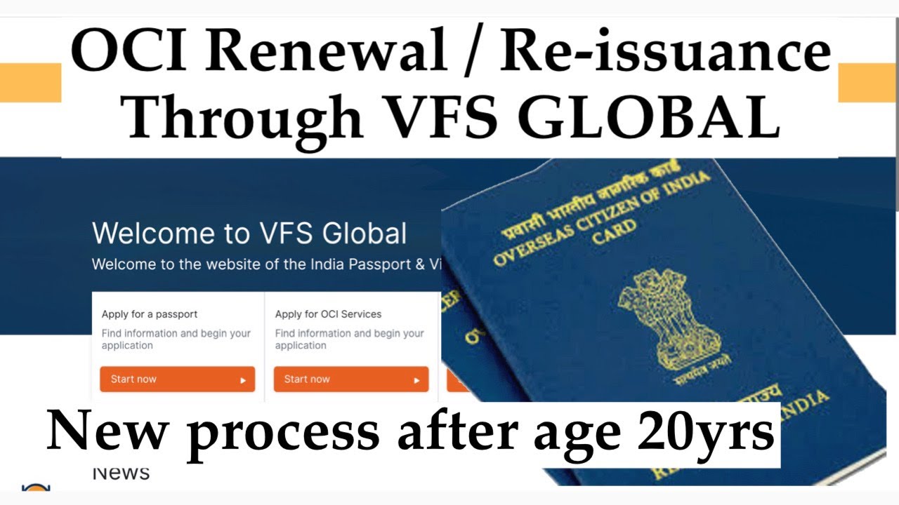 New RENEW OCI through VFS Global Latest OCI Renewal Process YouTube