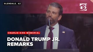 Donald Trump Jr. speaks at Charlie Kirk's public memorial service
