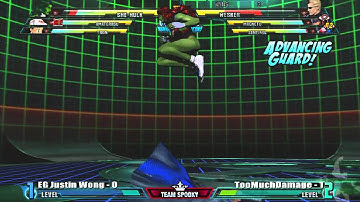 FRXIV mvc3 top 16 FR TooMuchDamage vs EG Justin Wong.