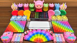 Rainbow clay slime mixing – creating soft glossy textures with charms screenshot 2