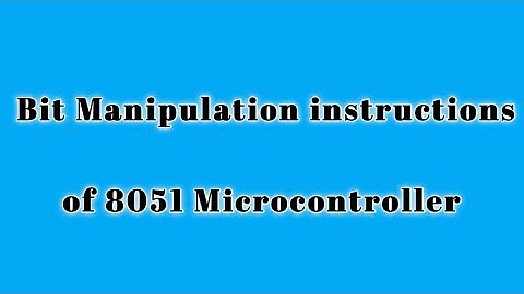 Bit manipulation instructions of 8051 microcontroller in Telugu//Boolean operations//diploma//ECE//