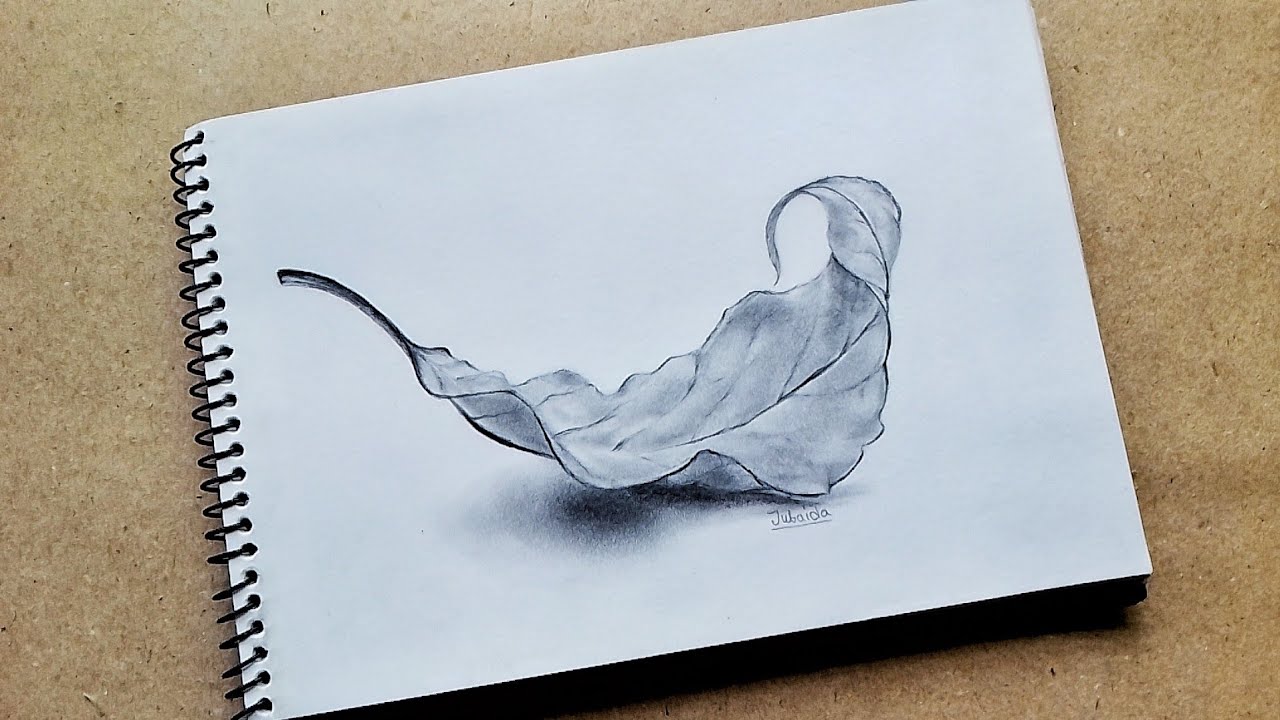 How to draw a dry leaf with a pencil? which look like a lot of real.