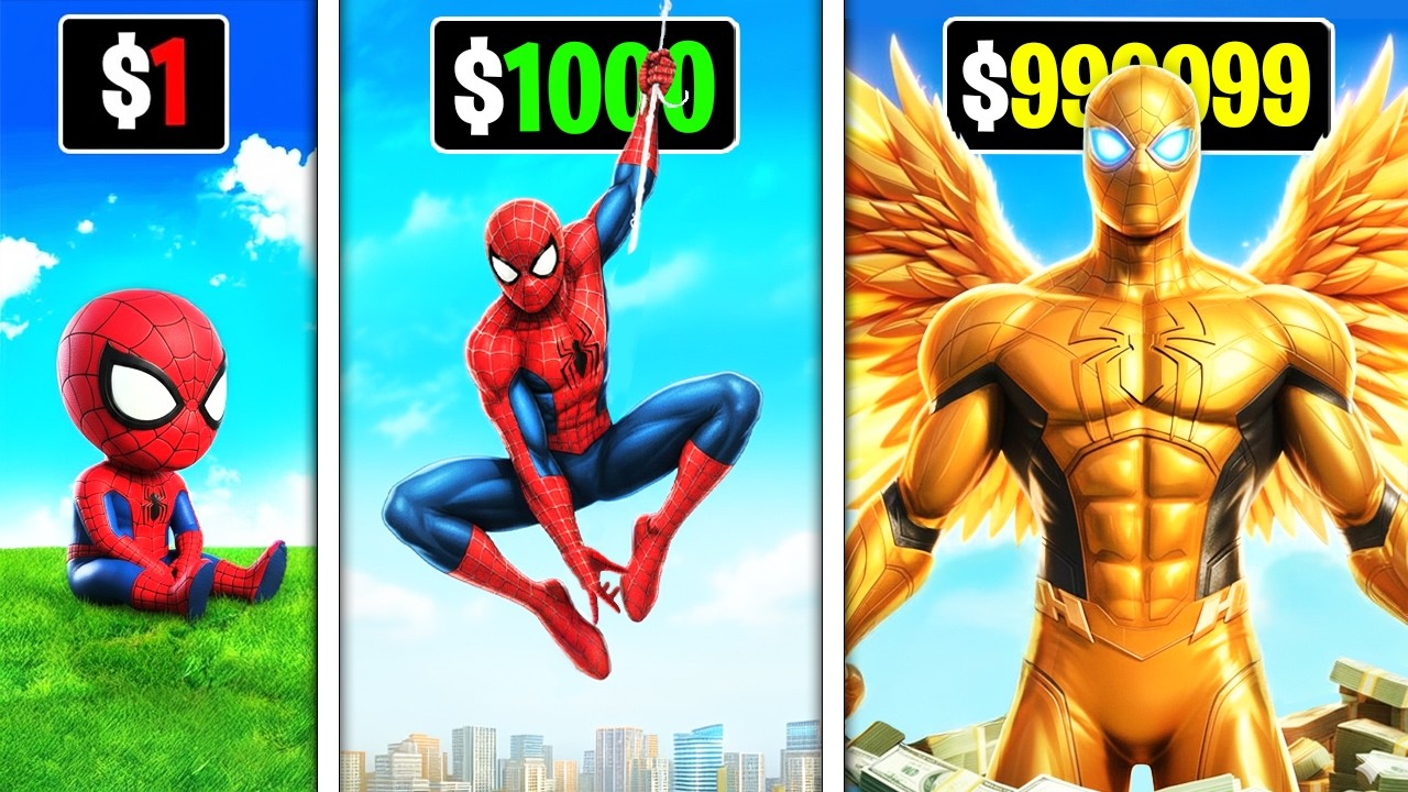 $1 to $1,000,000 Spiderman in GTA 5