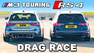 BMW M3 Touring v Audi RS4: DRAG RACE