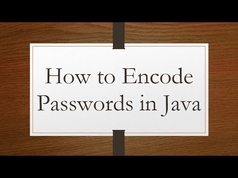 How to Encode Passwords in Java