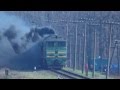 2ТЭ116-1535 с пригородным поездом Днепропетровск-Южный - Апостолово отправляется от пл.238 км