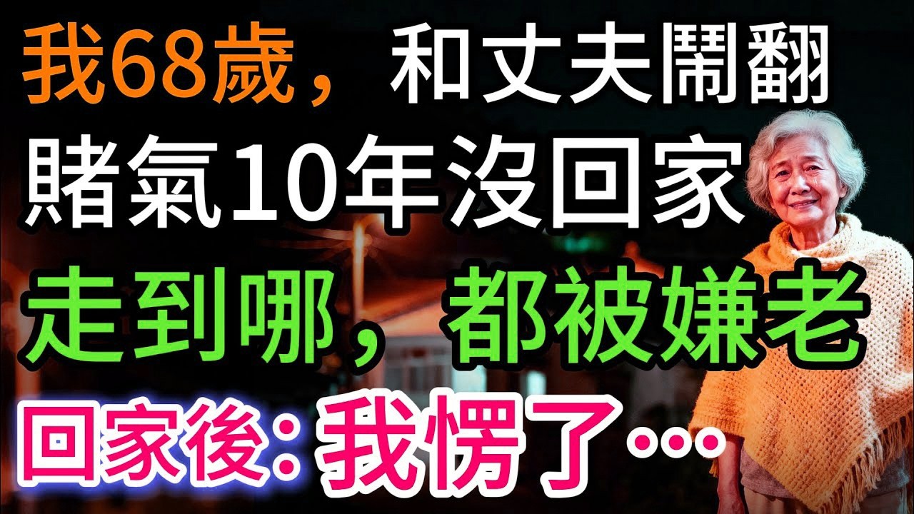 我68歲，和丈夫鬧翻後，賭氣10年沒回家，到哪都被嫌老，回家一開門：我愣了…