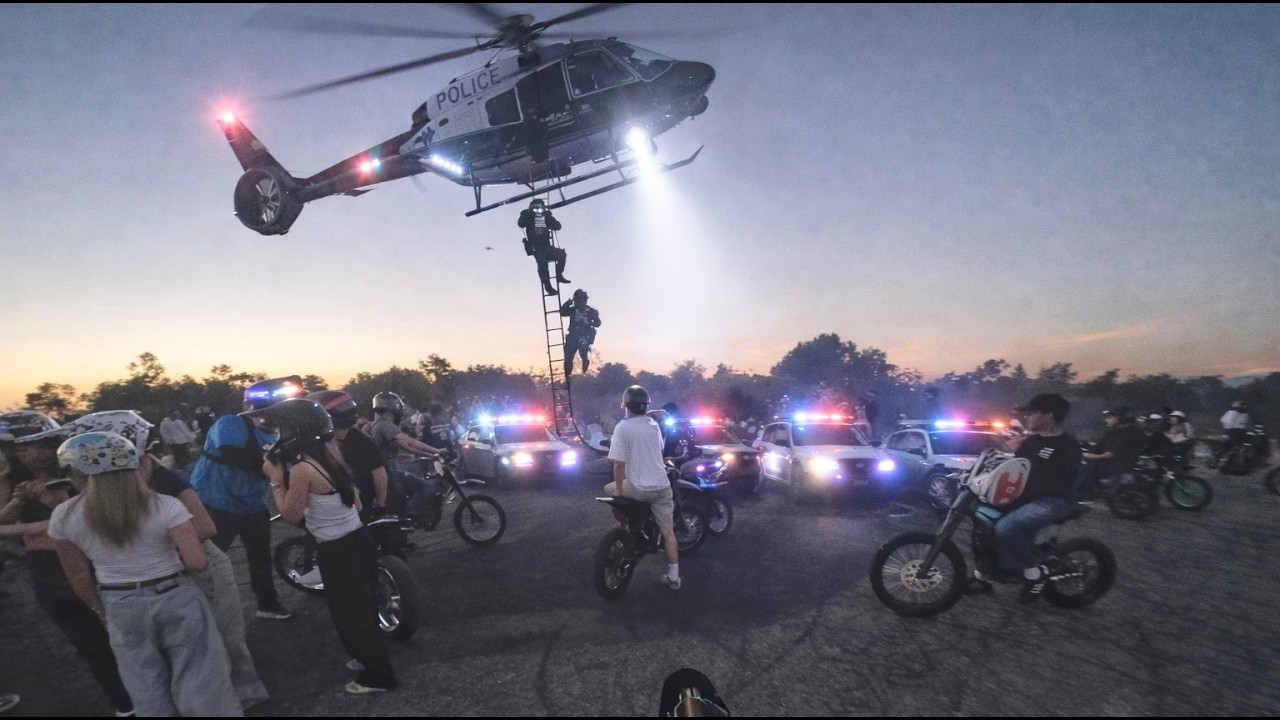 Эта поездка в центре Лос-Анджелеса была просто безумной (погоня на вертолете)